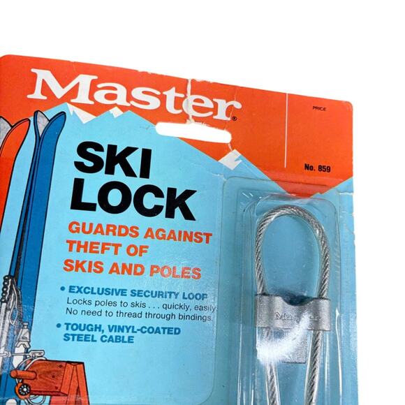 Master Ski Lock No. 859 Vinyl-Coated Steel Cable Combination Lock For Skis & Pol - Picture 5 of 7